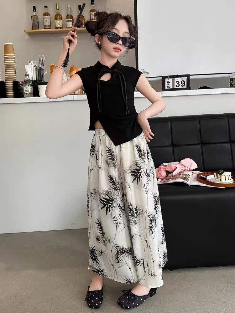 现货Q172女童夏季新中式套装