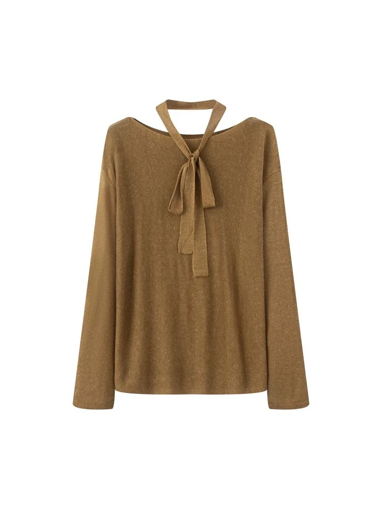 毛家商场同款新款针织衫女长袖秋冬一字领保暖不褪色803039