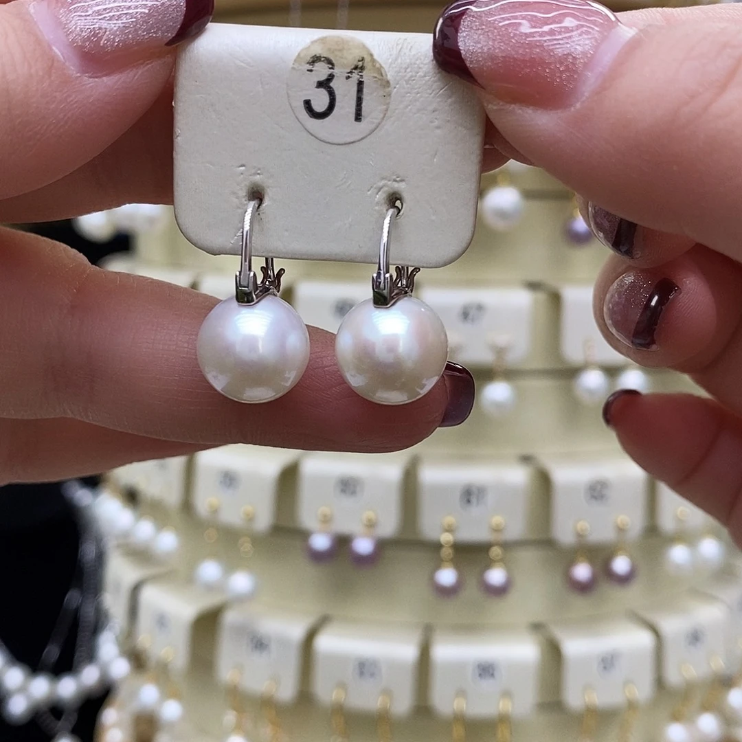 淡水珍珠耳饰银S925镶嵌