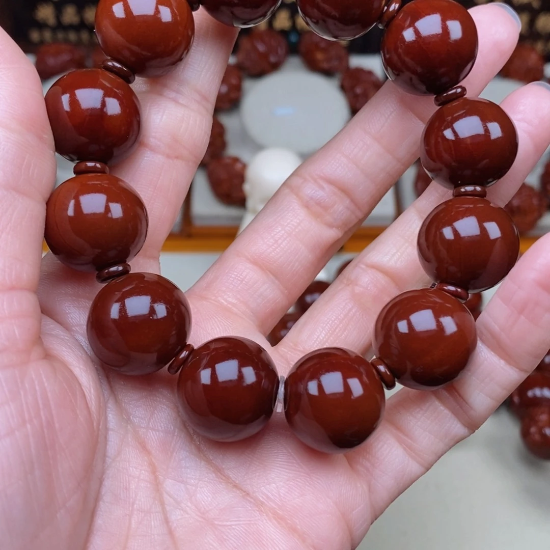 橄榄核吊坠昨*光珠，