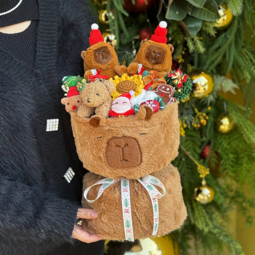 生日礼物创意卡皮巴拉玩偶小香风送男女生闺蜜圣诞花束平安夜礼物