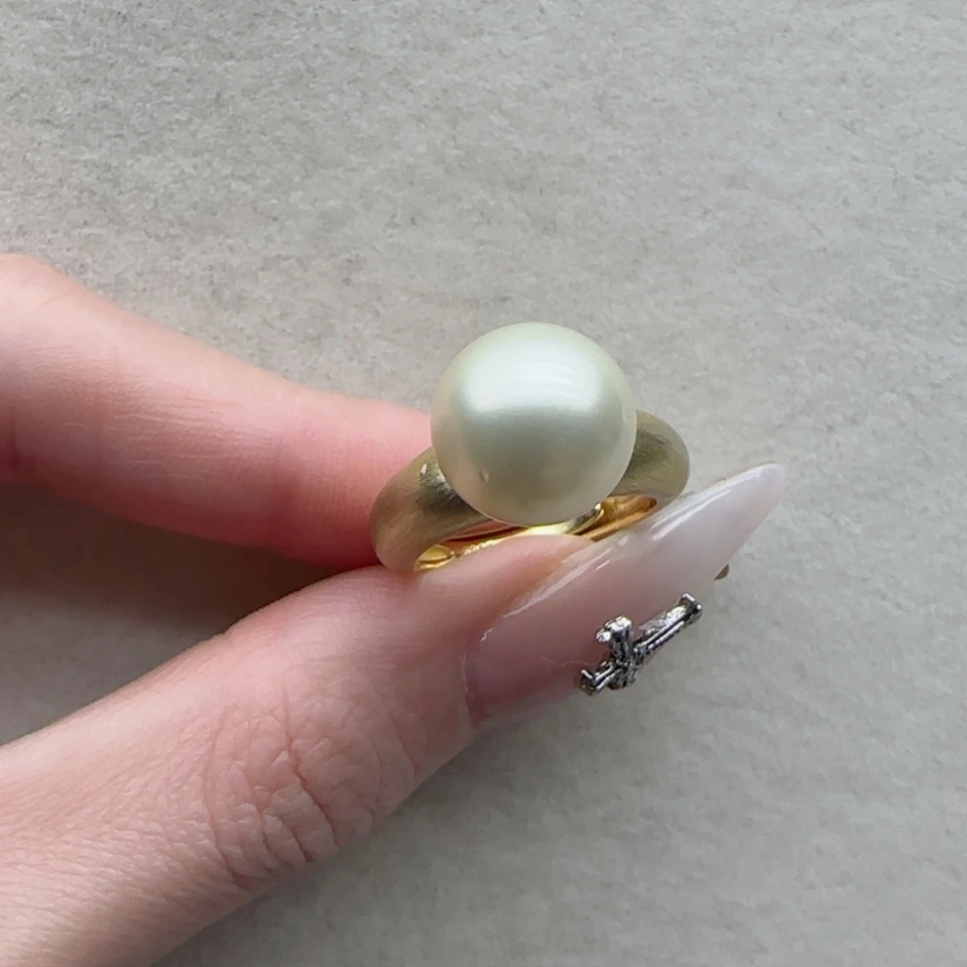 戒指96银S925镶嵌海水珍珠