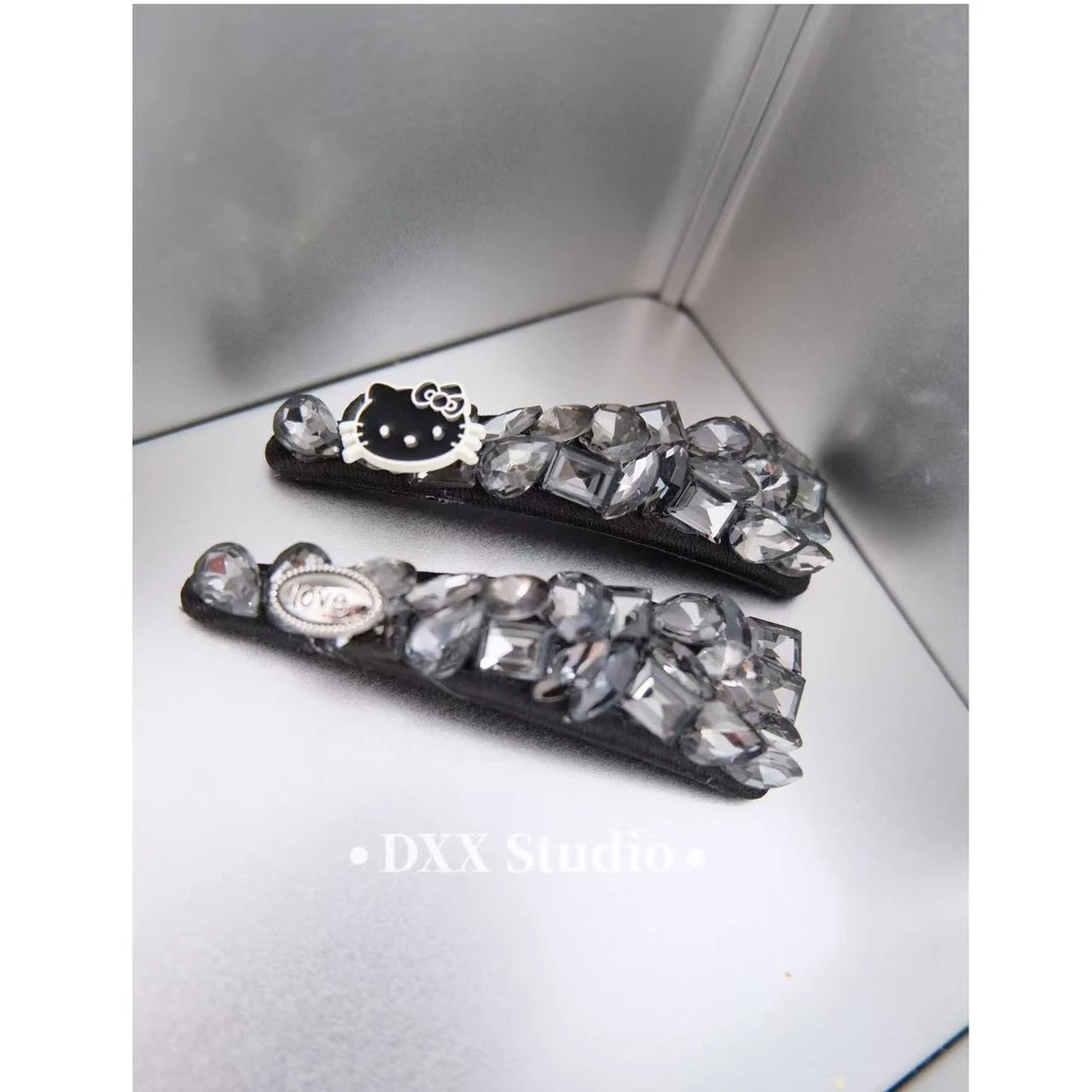 小众设计黑色系kitty一对装发饰45974