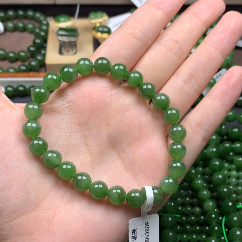 【闪购商品】手串未镶嵌和田玉（碧玉）无***力8m