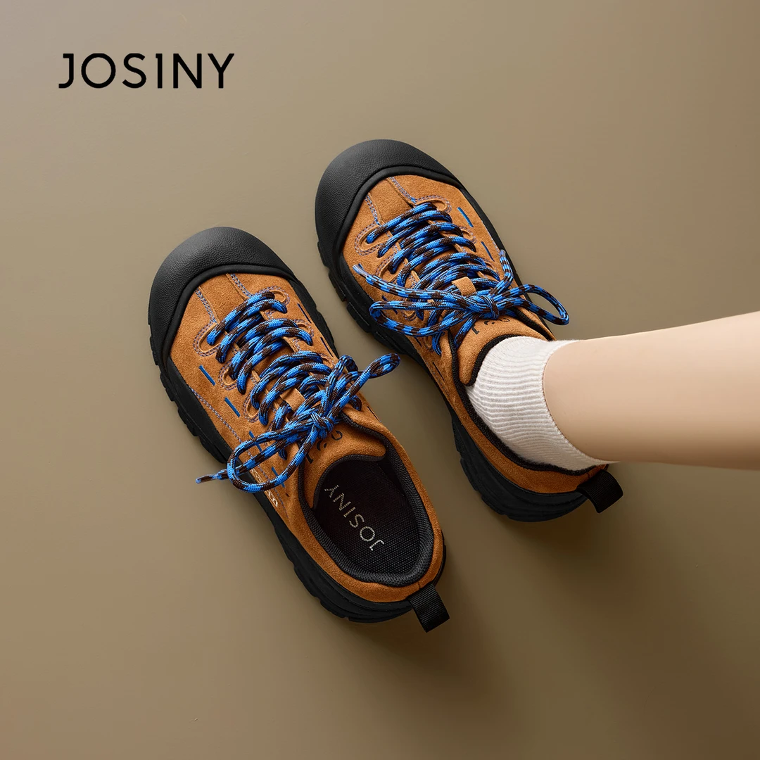 卓诗尼登山鞋女徒步鞋厚底德训鞋2025新款秋季增高老爹休闲运动鞋