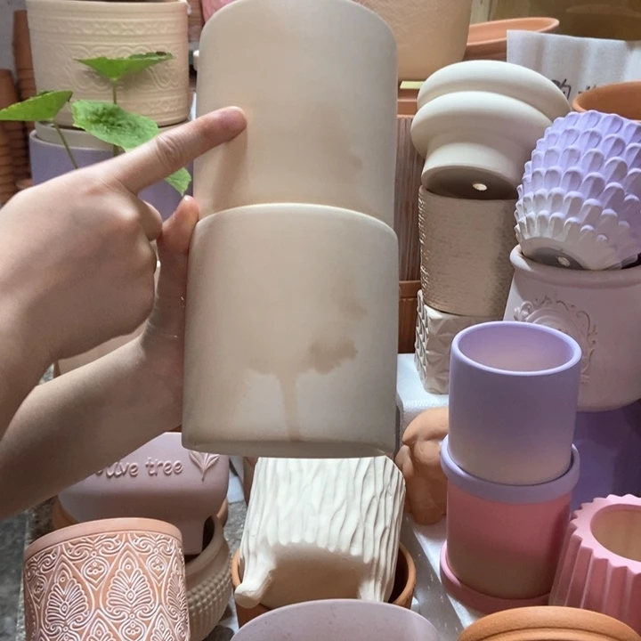 11×11白陶直筒盆2个