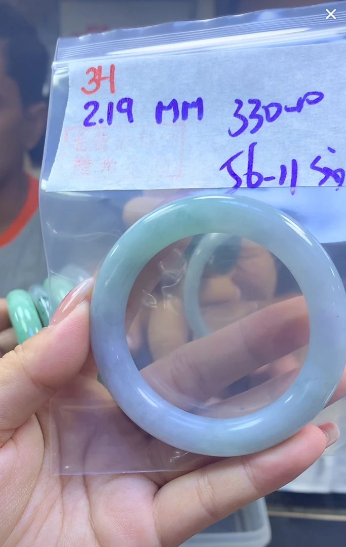 定制翡翠未镶嵌毛货34手镯56纹+330元+拍一发一