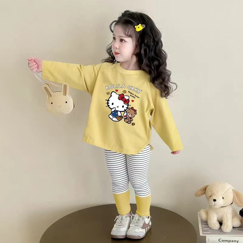 女童春秋套装2025新款儿童洋气秋季宝宝时髦休闲打底裤两件套秋装