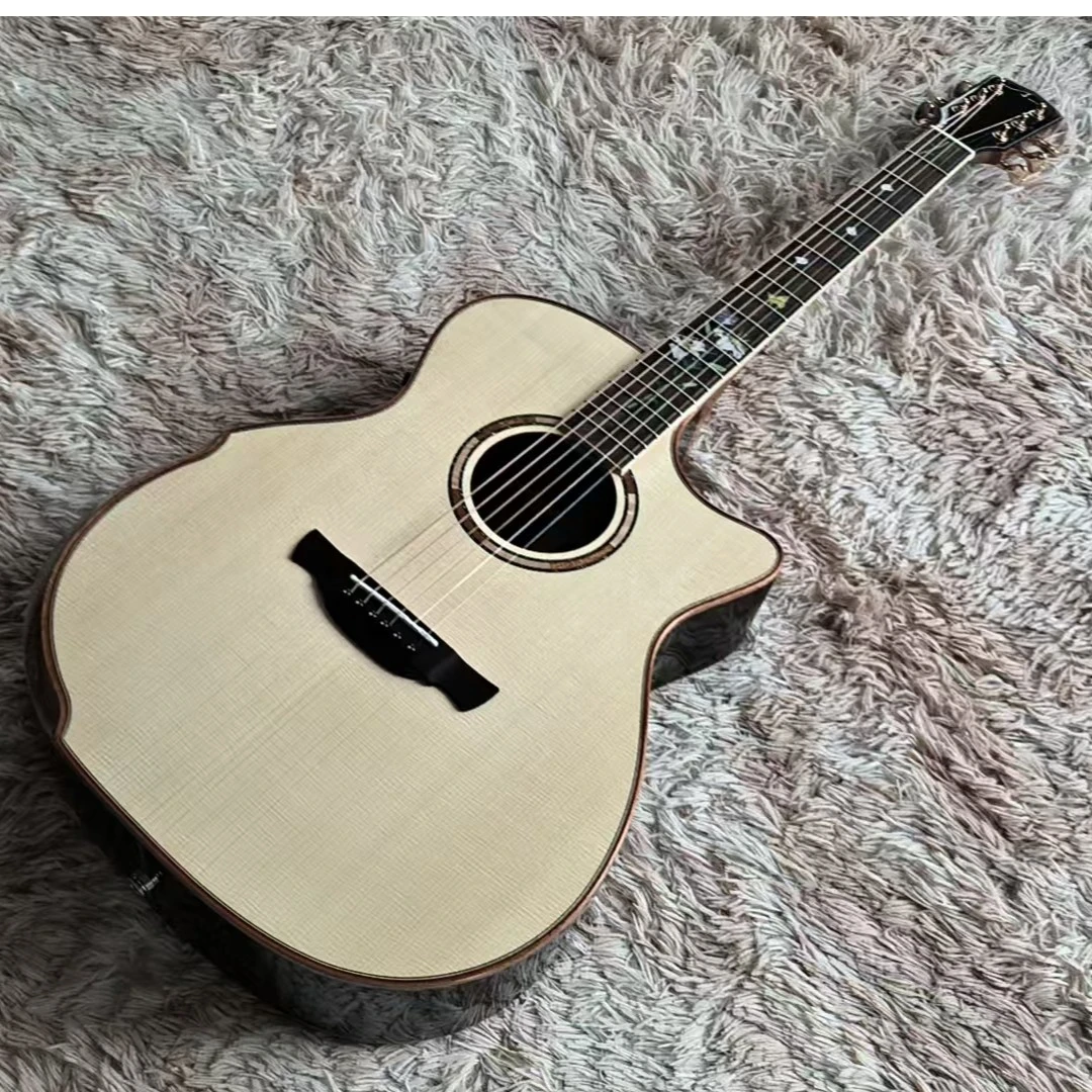 Am云杉玫瑰木40 41纯手工全单民谣木吉他加振电箱吉他全套配件