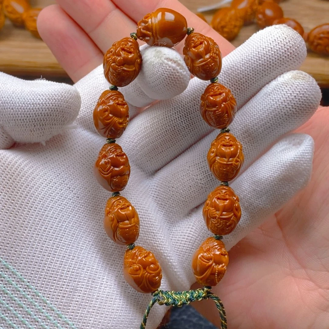 手串/手链橄榄核一青老师1.3水晶核老料十小财神