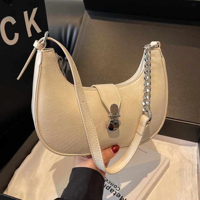 爆款感轻奢小众设计包包女2025秋冬洋气气质百搭单肩斜挎包月牙包