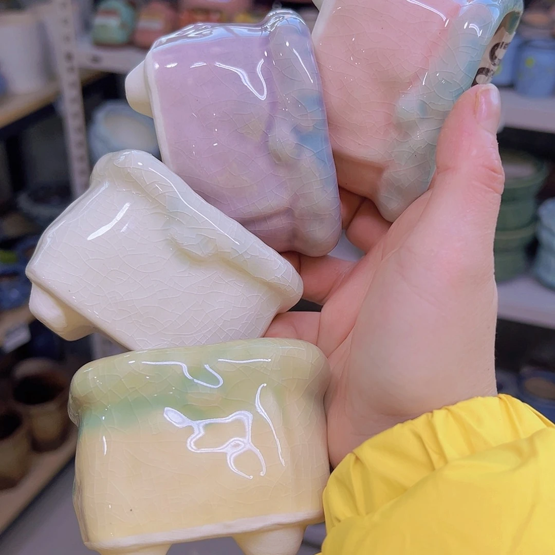 红陶陶瓷花盆当场12包邮