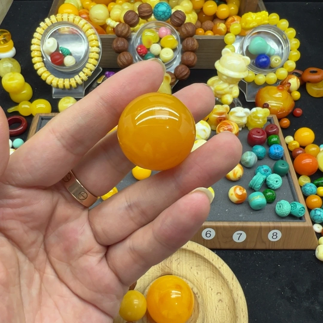 琥珀未镶嵌颈饰30mm