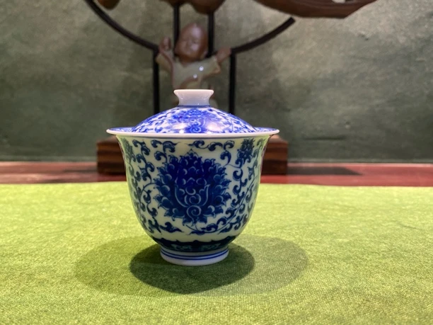 景德镇仿清宝相花纹岩茶小盖碗80ml