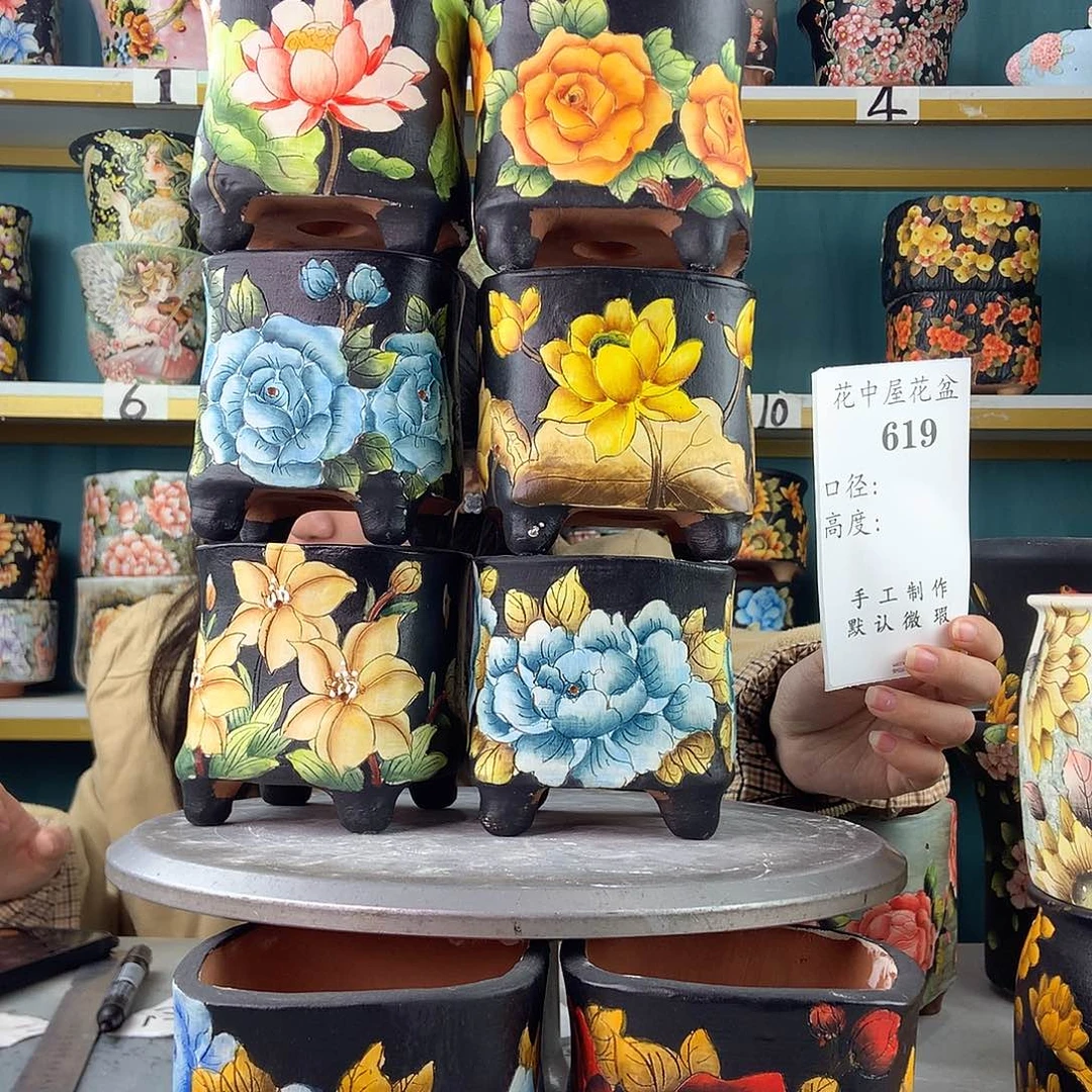 艾***子陶景德镇手工花盆619