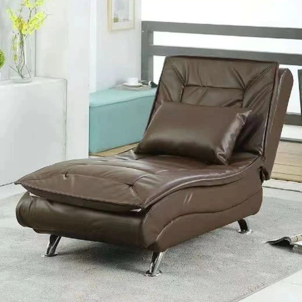 【佛山亿丰】卧室科技皮太妃椅单人躺椅折叠午休沙发床两用懒人美人