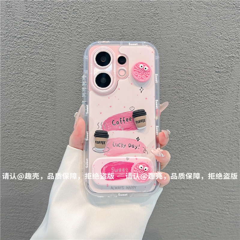 镜面奶油壳适用苹果16/iPhone/华为荣耀/OPPO/VIVO/小米手机壳潮