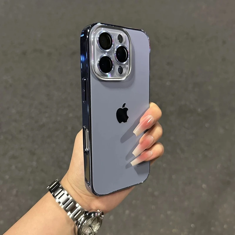 ins纳米原机感电镀镜圈适用苹果16promax手机壳17pro新款15防摔14