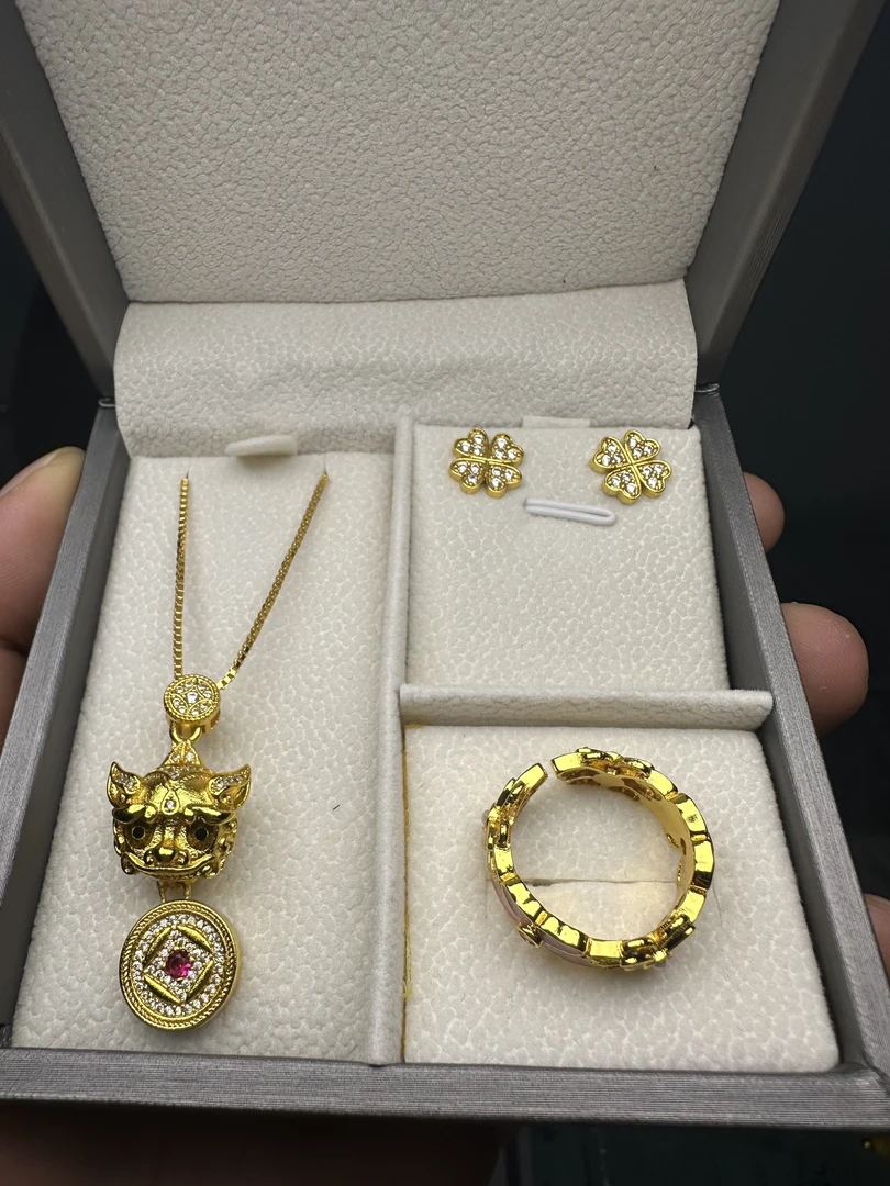 A071精美貔貅蝴蝶四叶草礼品三件套爆款