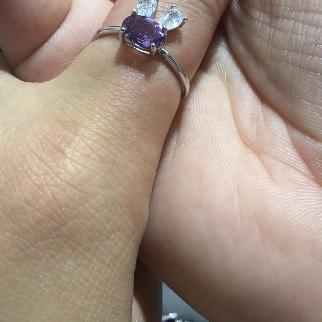 戒指水晶银S925镶嵌