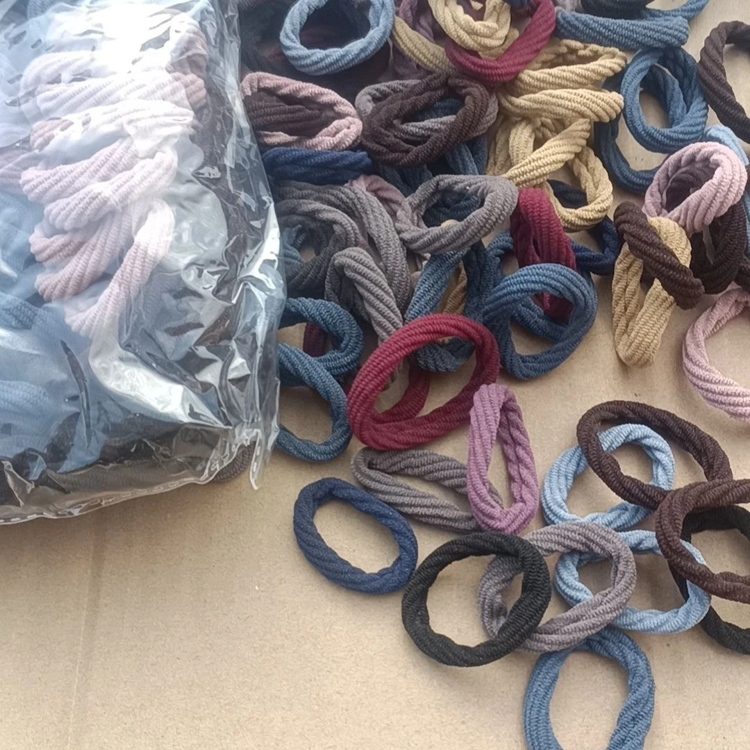 高弹力加粗发绳头发成人发圈皮筋简约无接缝皮套头绳马尾饰品