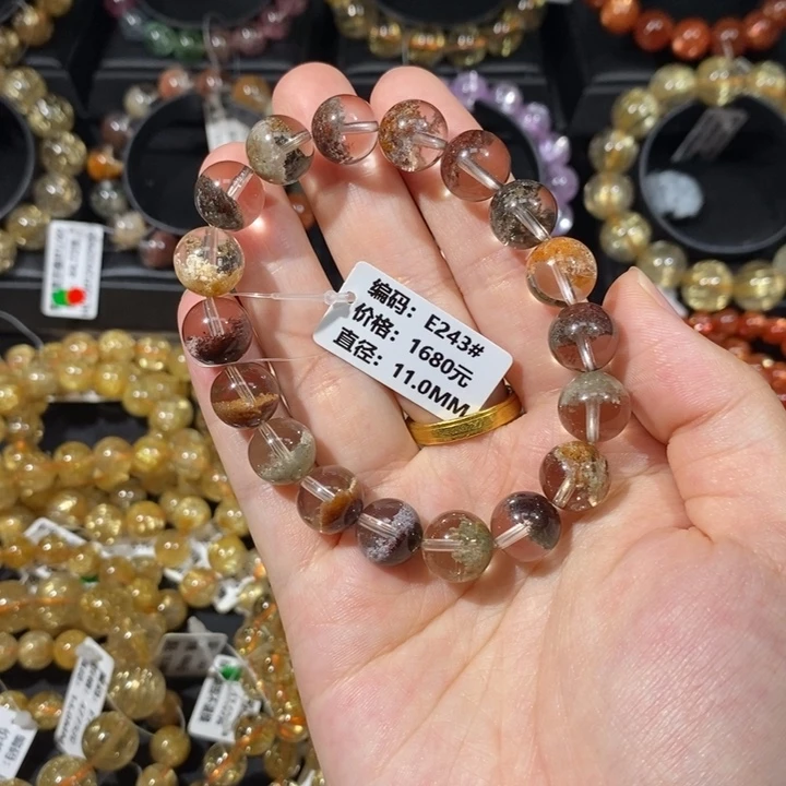 乐***女未镶嵌手链水晶E243#11.0mm
