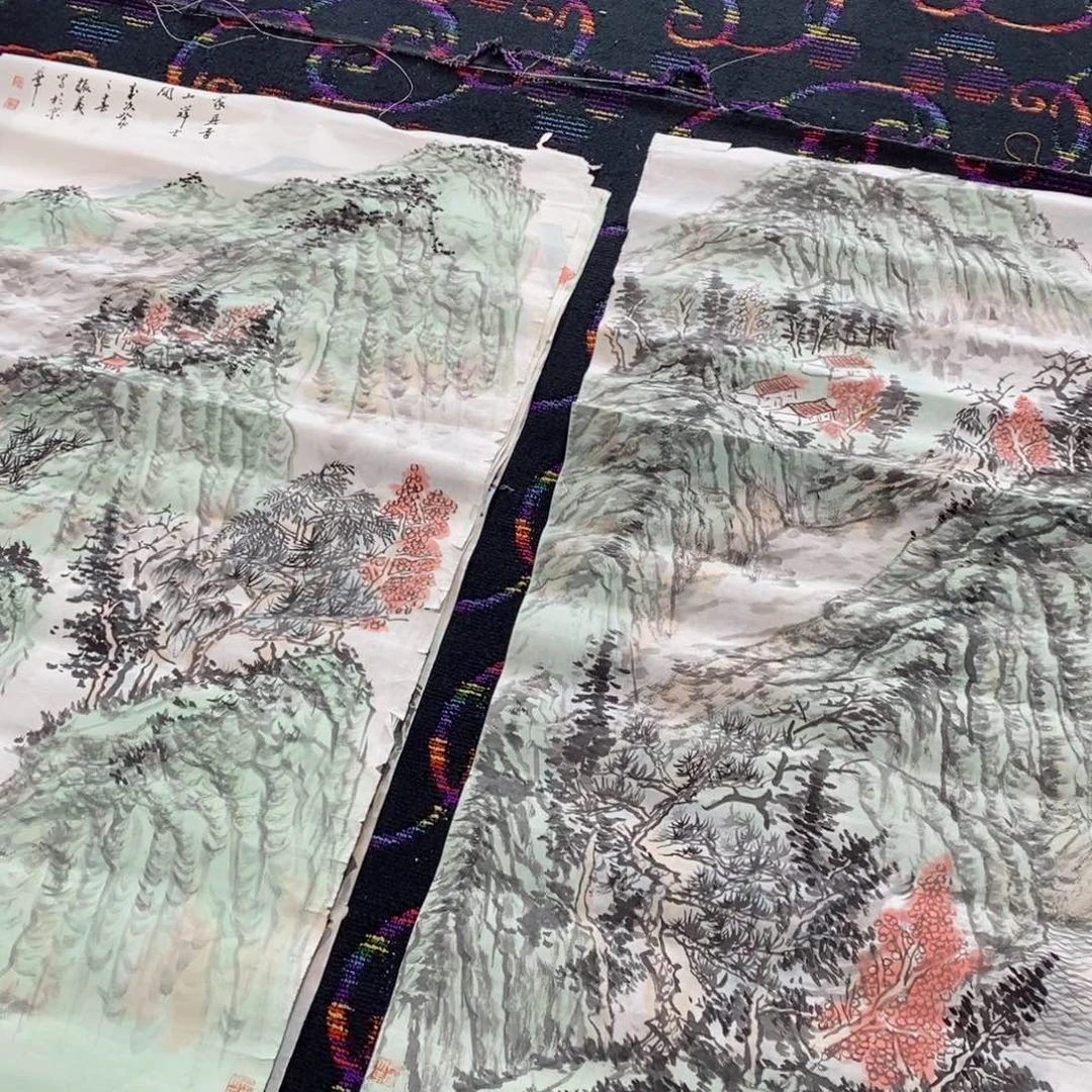 国画高*春国画山水四尺  八张打包 琪