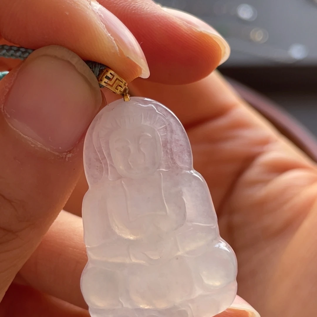 翡翠颈饰18K金镶嵌观音