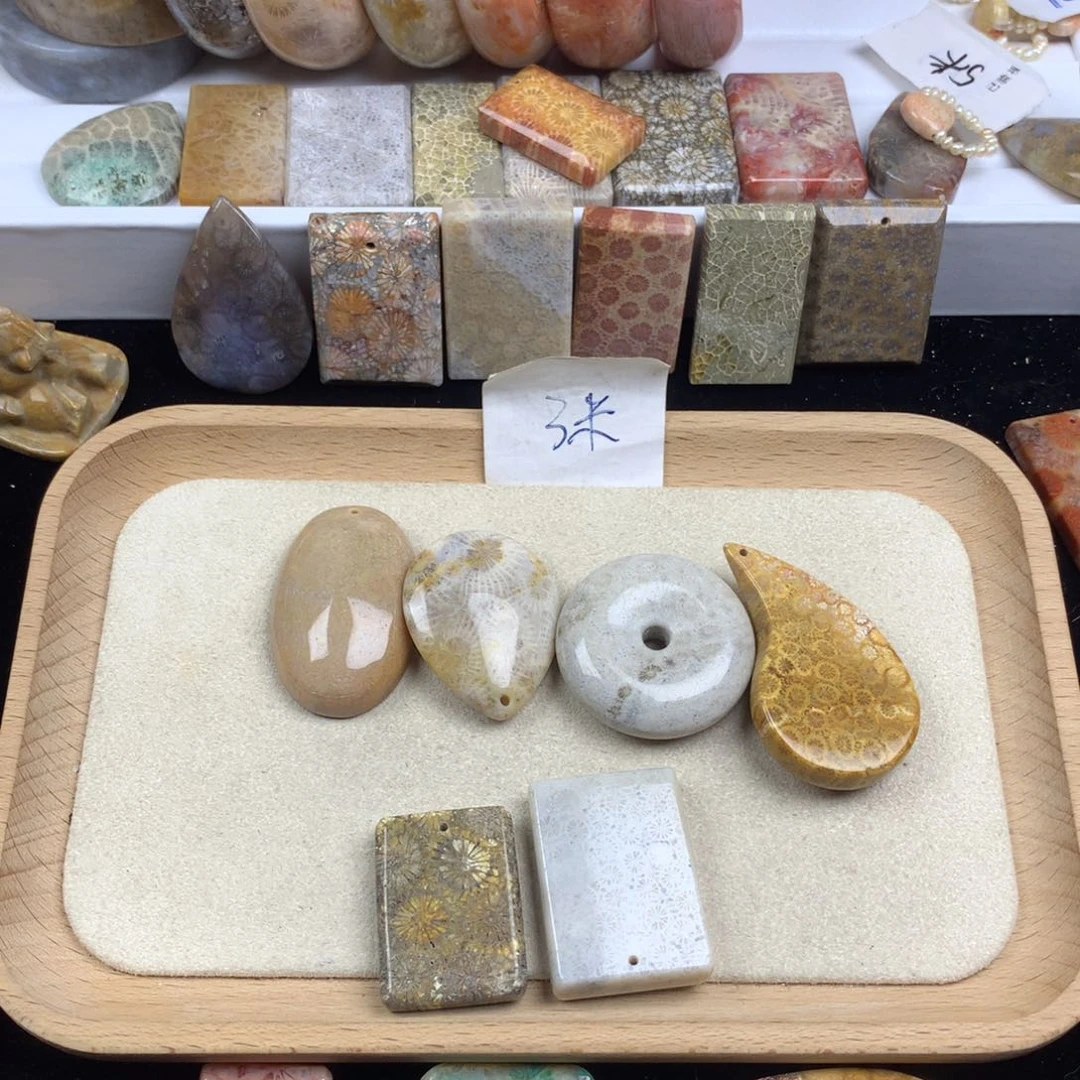 硅化珊瑚（珊瑚玉）无未镶嵌村*B