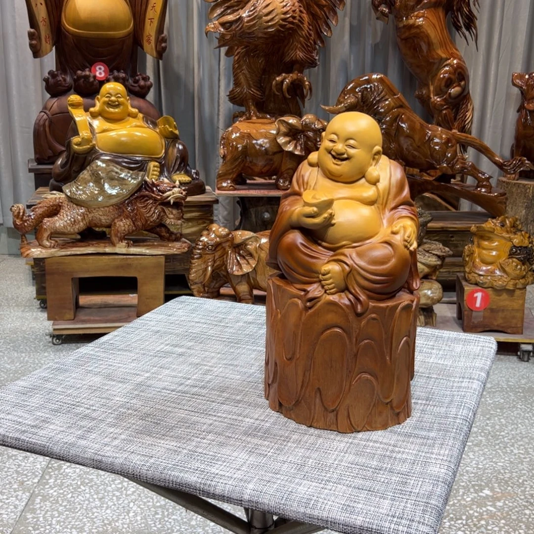 《***》香樟木实木根雕摆件弥勒