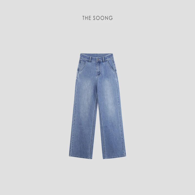 THESOONG|"蓝调牛仔"经典11.3安洗水高弹中腰直筒牛仔裤HBNZ6915