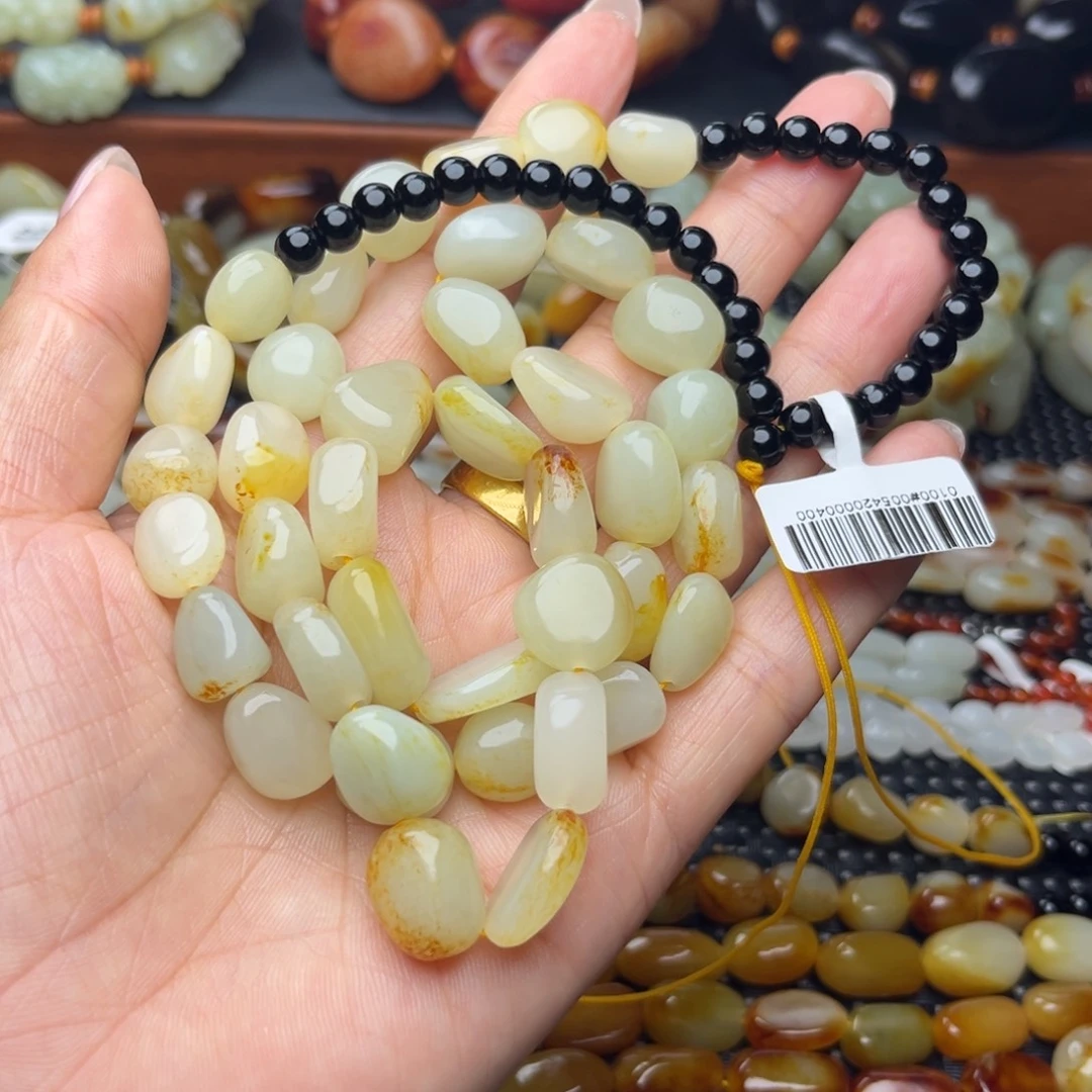 末***伽手链未镶嵌和田玉（糖玉）