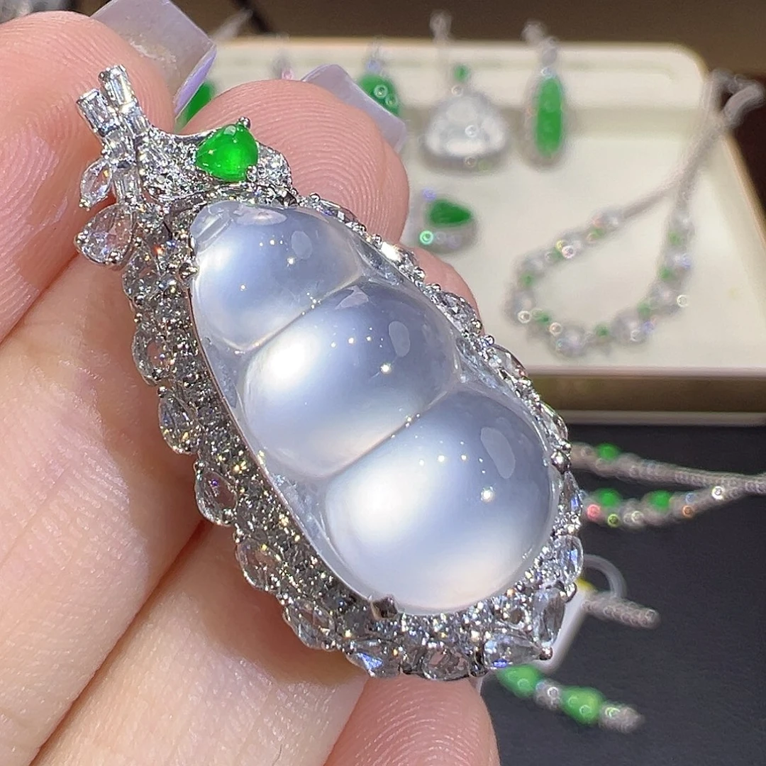 翡翠18K金镶嵌吊坠(不含链)翡翠