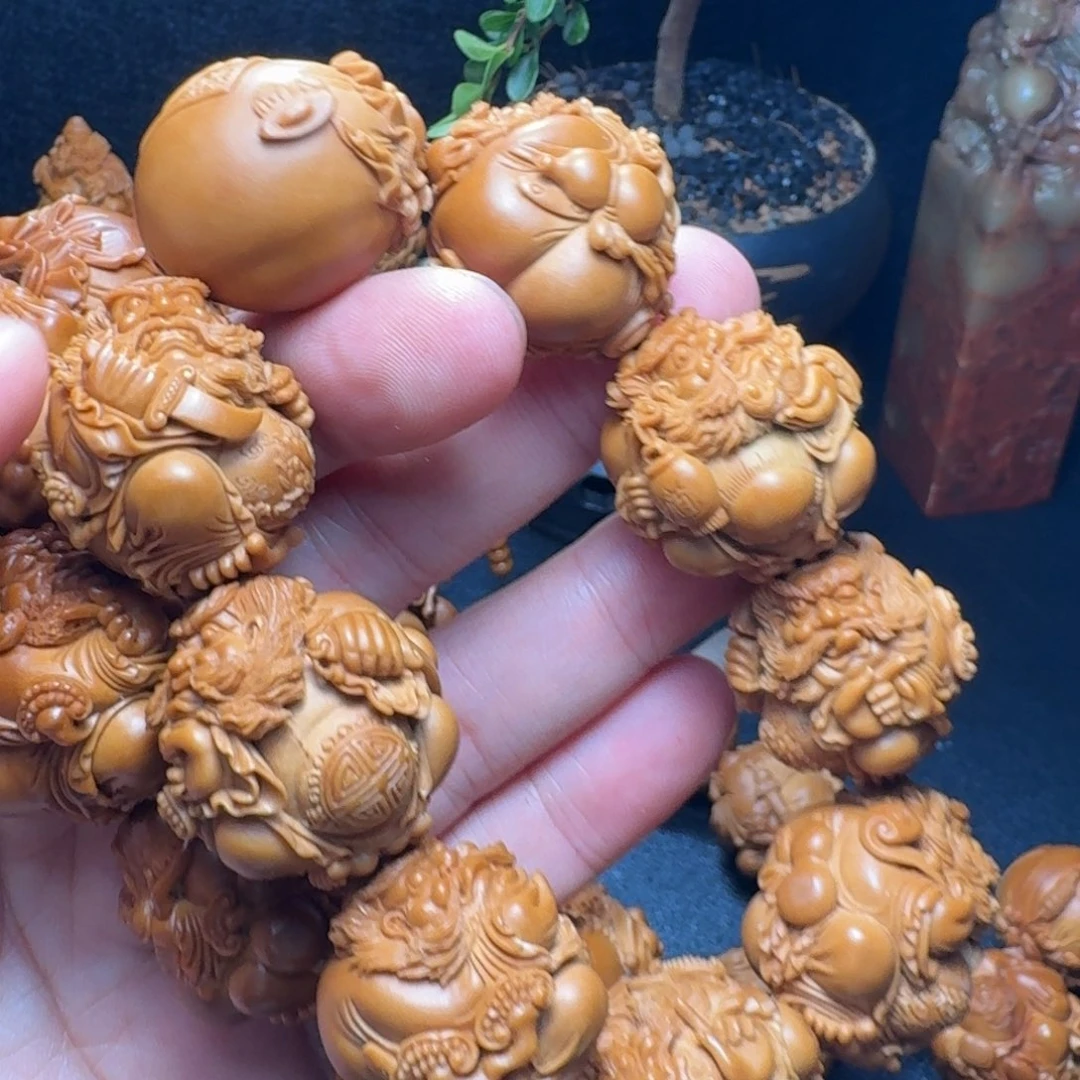 东***扯橄榄核手串/手链钟馗