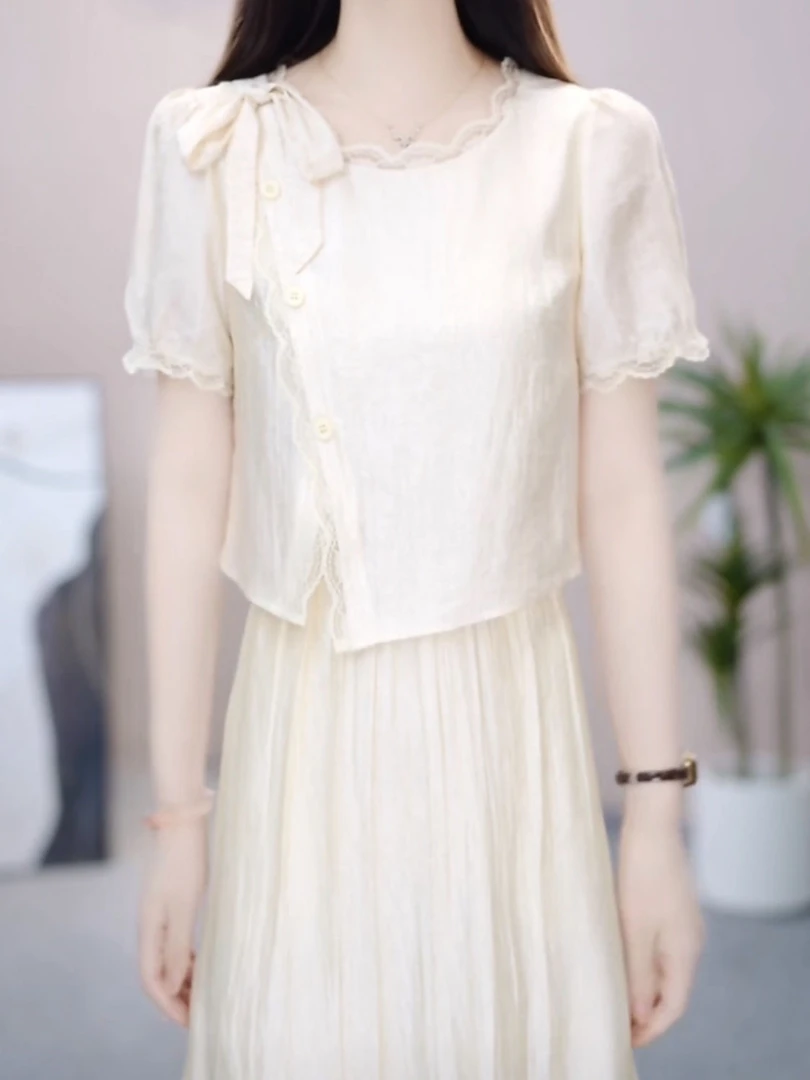 【依橙定制】KK746#2025夏季新款显瘦新款收腰修身连衣裙妈妈装裙子