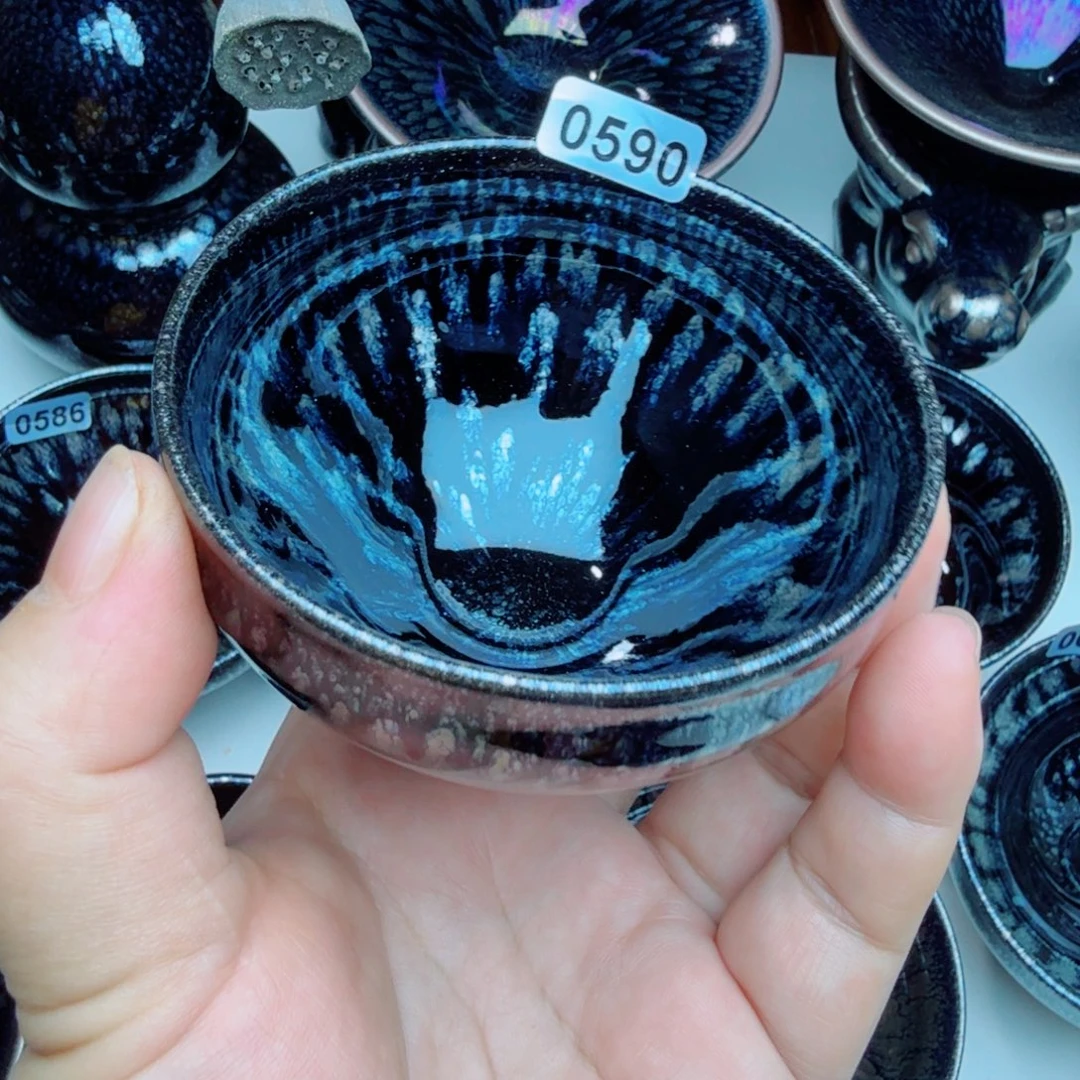 茶盏秦国凤高铁胎百花590