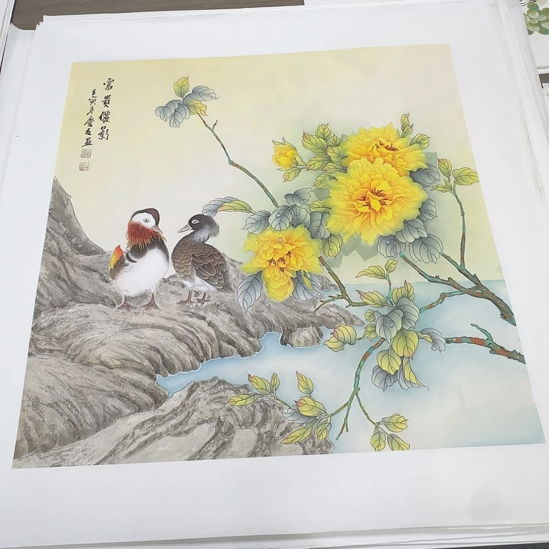 国画68*68纯手绘李庆友