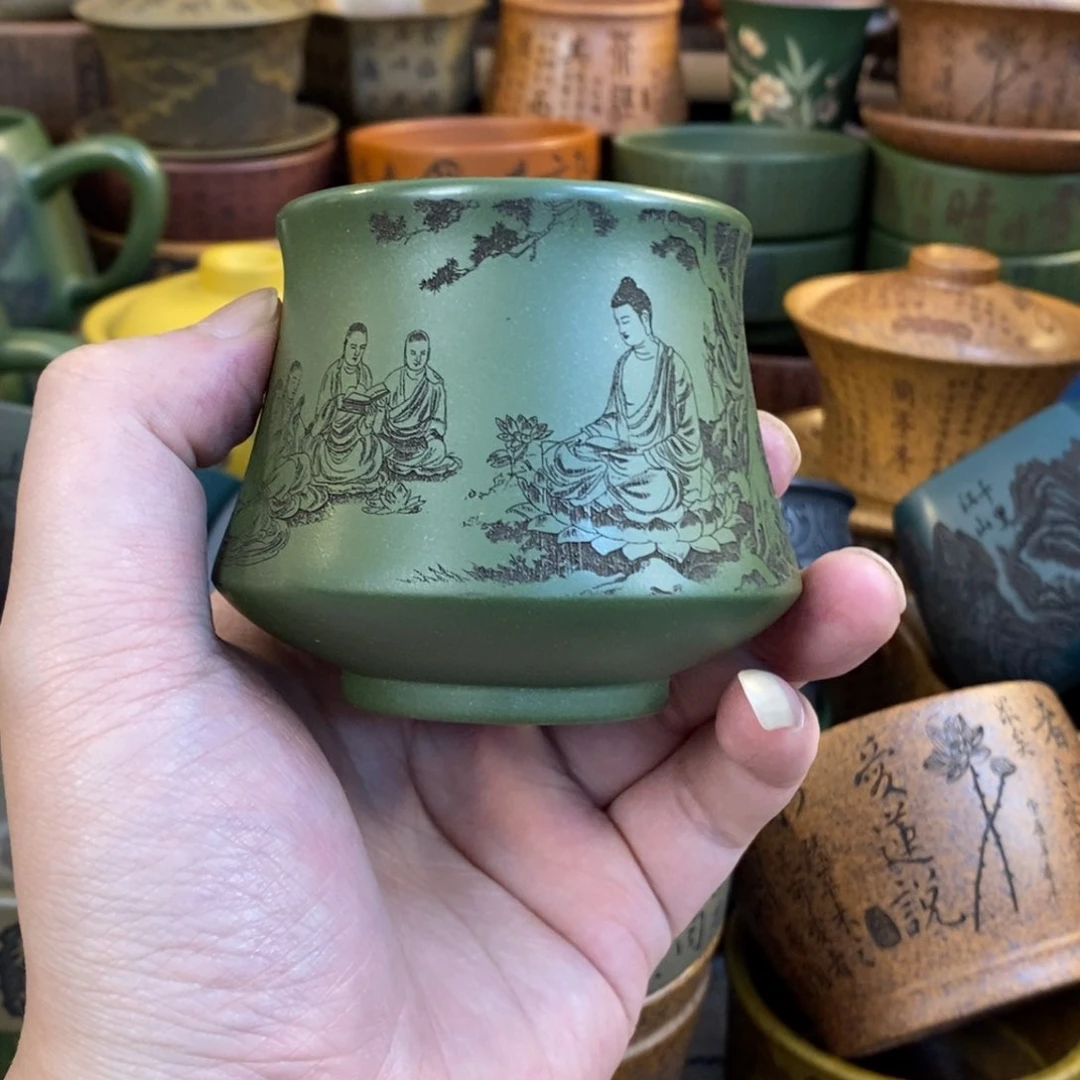 紫砂杯子宜兴全手工紫砂杯