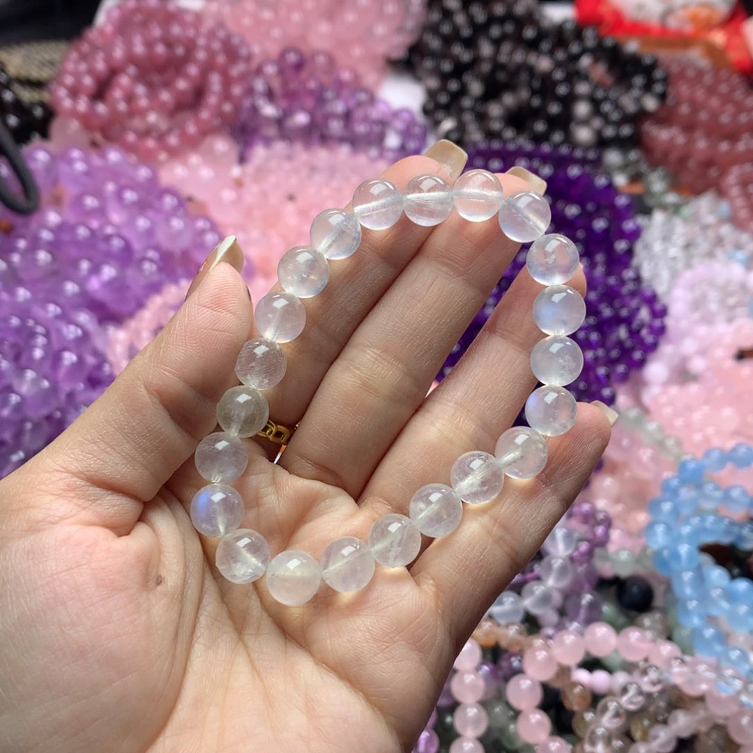 水晶手链未镶嵌蓝月光漏价一条卡8.5