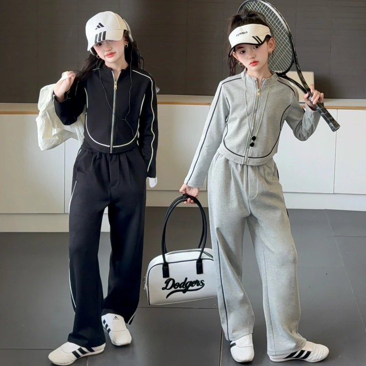 中大童童装女童6-12岁潮流套装儿童秋装女款爆款2025新款洋气休闲