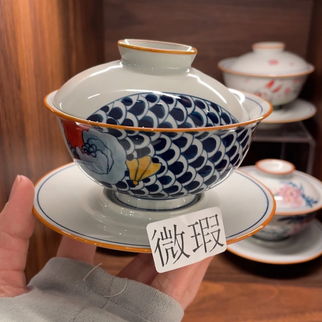 微瑕釉下彩纯手绘