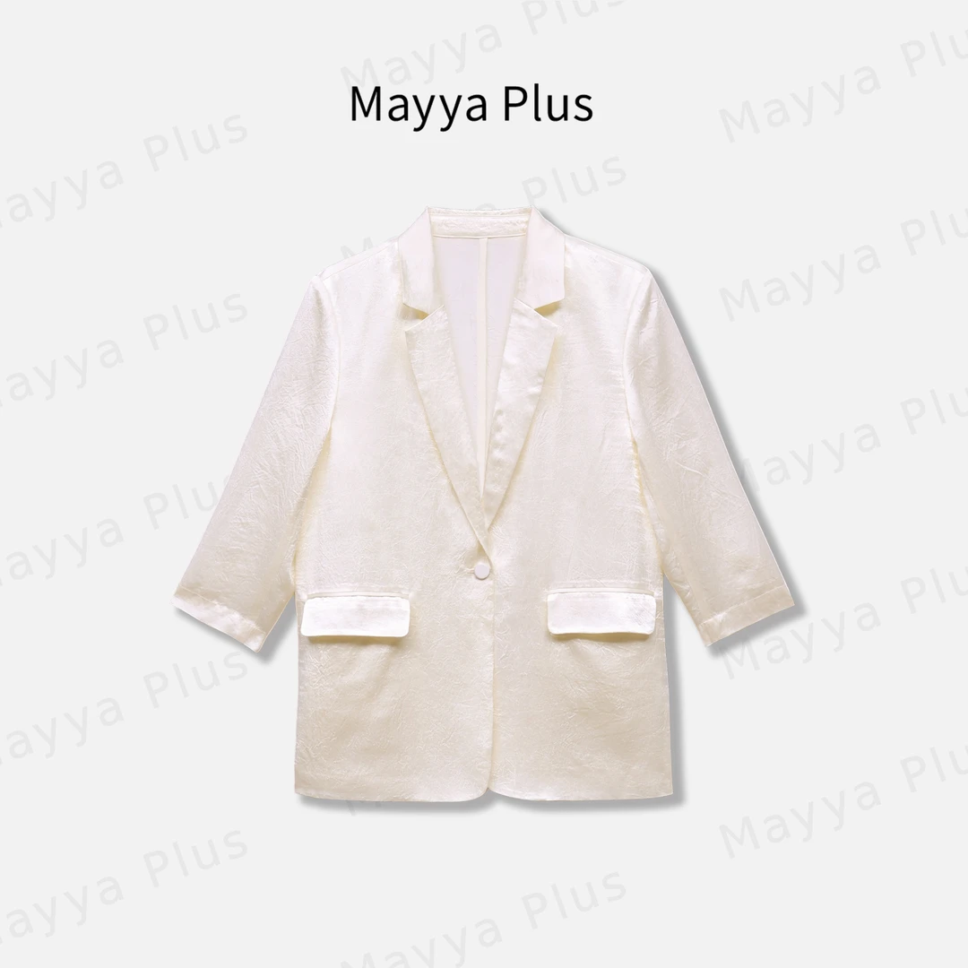 【醋酸西装】Mayya Plus麦芽定制女士薄款气质西装外套上衣32536036