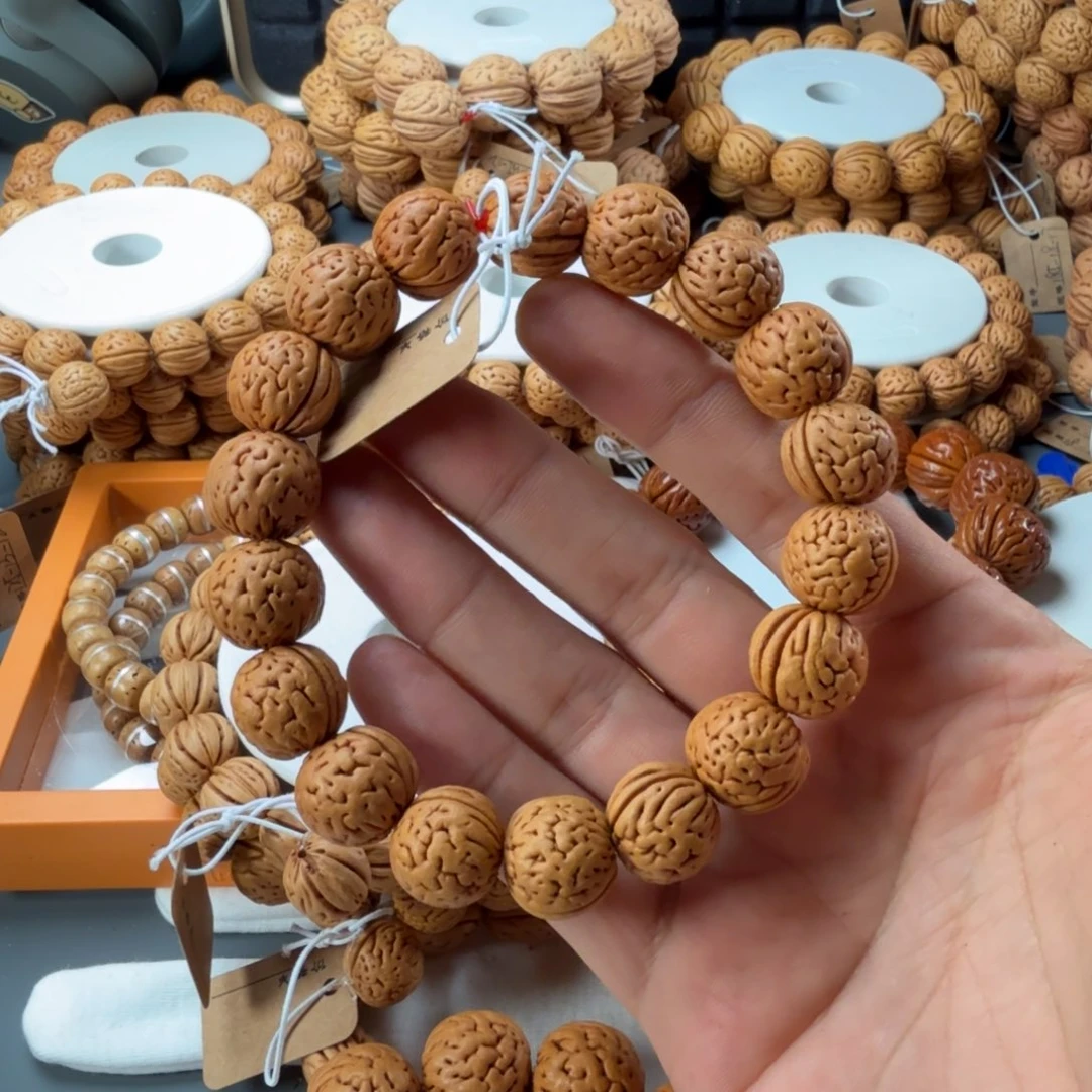 桃核手串小**7155盘锦肌肉纹