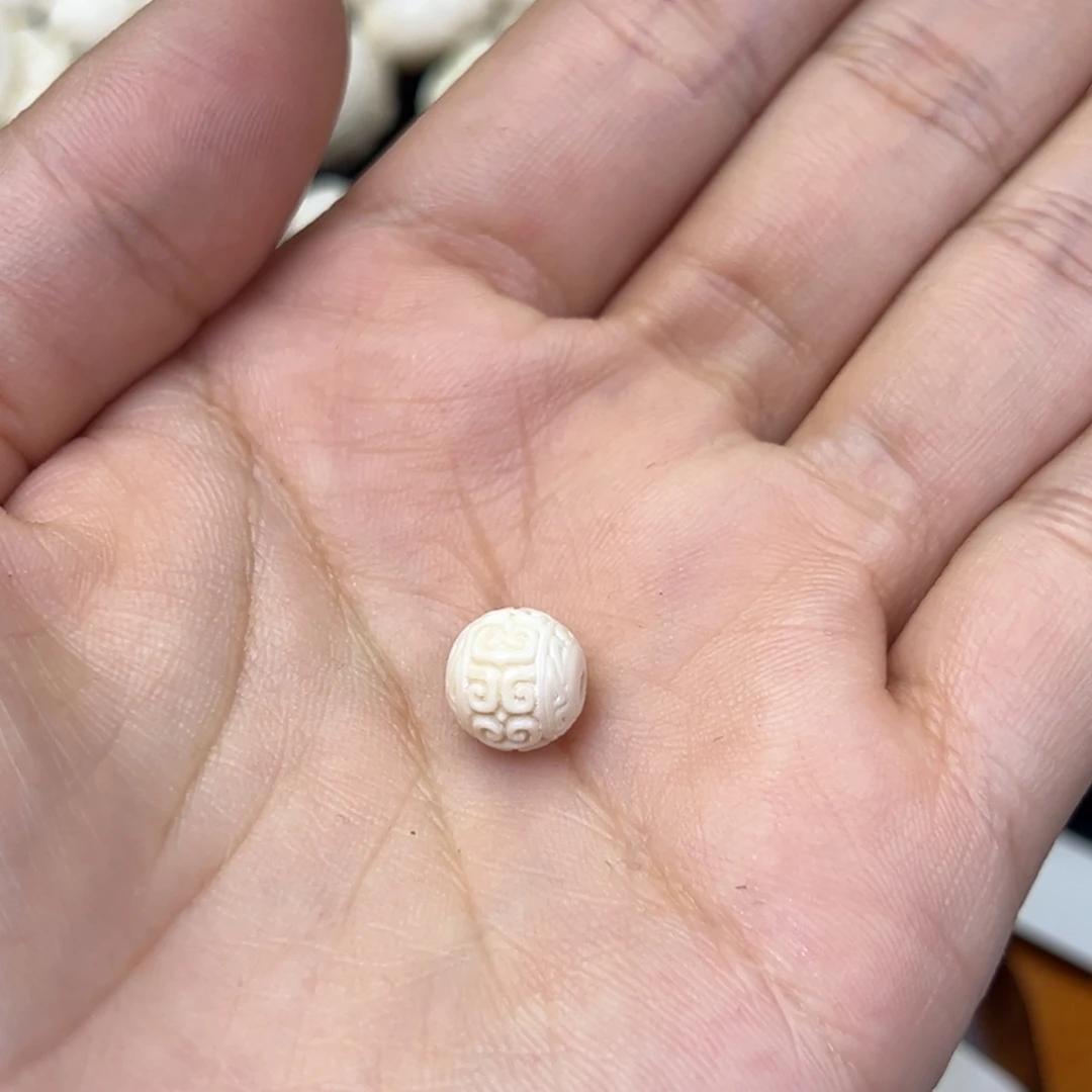 猛犸象牙吊坠8.6mm回纹单珠配饰