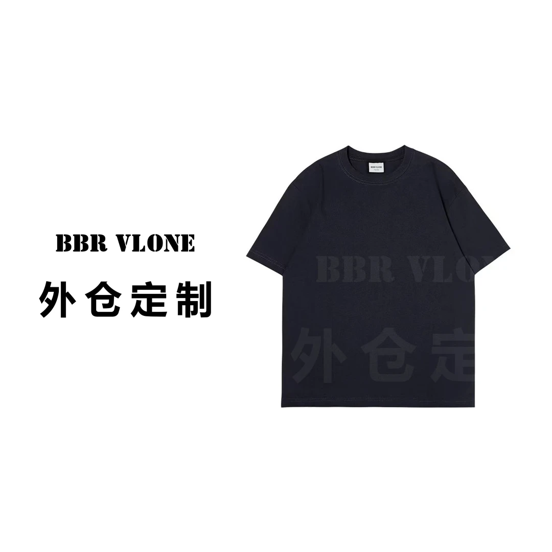 【38号链接-老驴花】小众设计师款时尚重磅宽松男短袖-7077