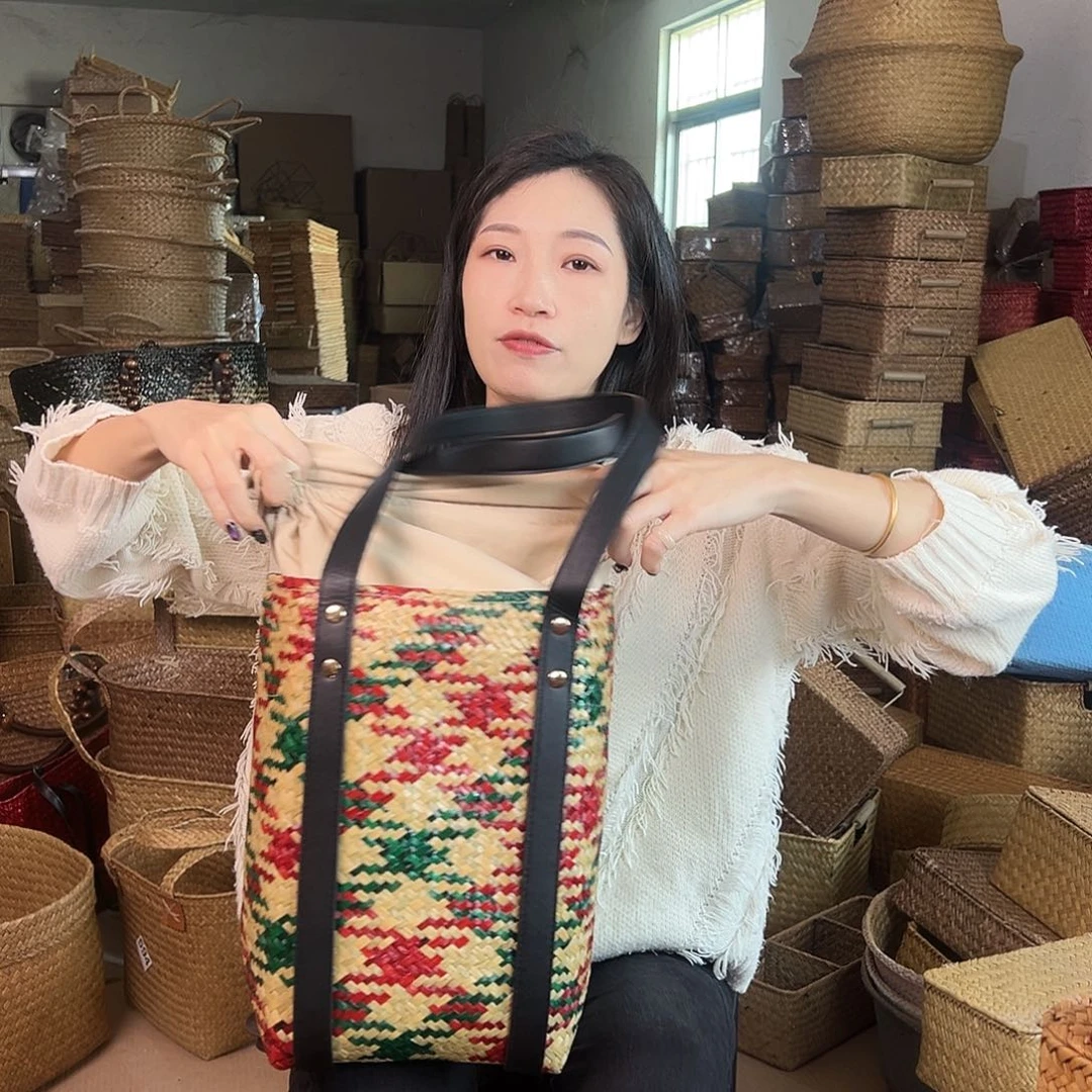 草编草编包/草编收纳盒带瑕疵