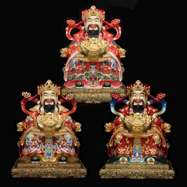 铜方底座龙椅财神财神财神爷家用店用招财聚财财神爷