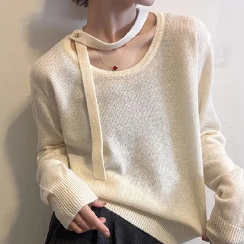 2025新款针织毛衣针织衫韩版长袖圆领上衣常规款轻熟风秋冬女