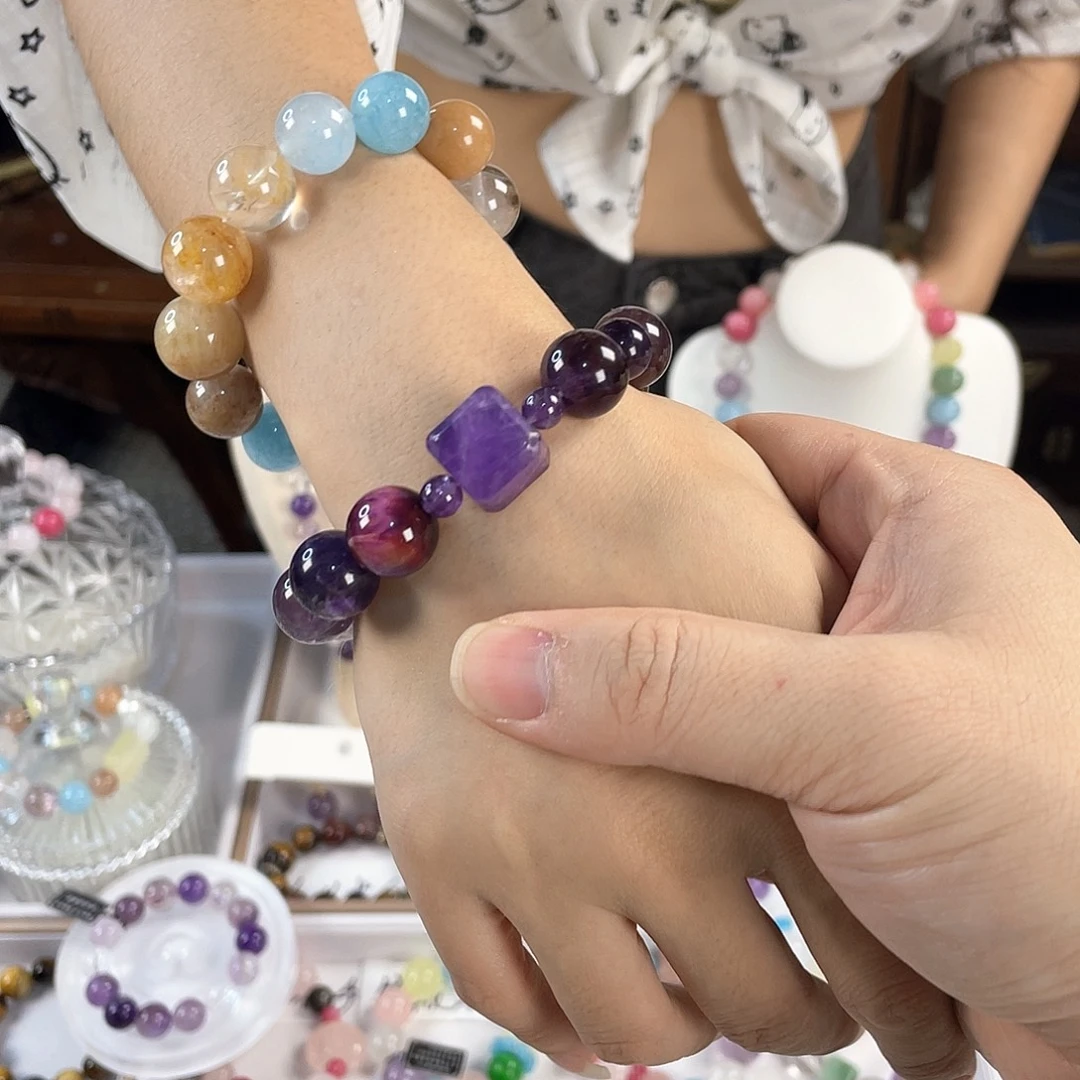 银S925镀金镶嵌手链水晶