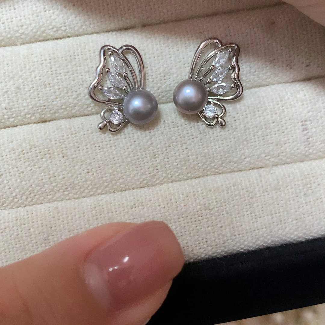 淡水珍珠耳饰合金